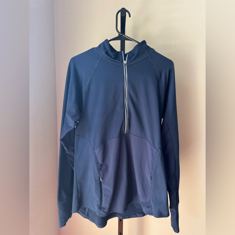 Athleta Navy Blue Quarter-Zip Pullover